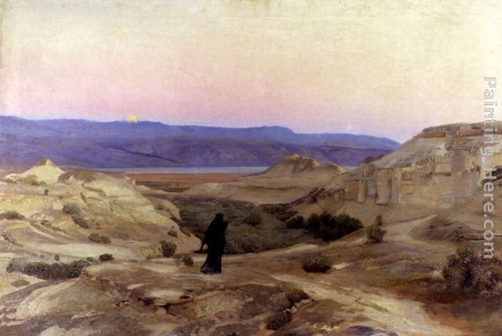 Gustav Bauernfeind Totes Meer Mit Moabitergebirge, Abendstimmung